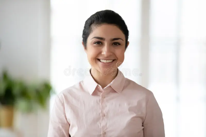 profile-picture-smiling-indian-female-employee-profile-picture-smiling-millennial-indian-female-employee-posing-office-198022033